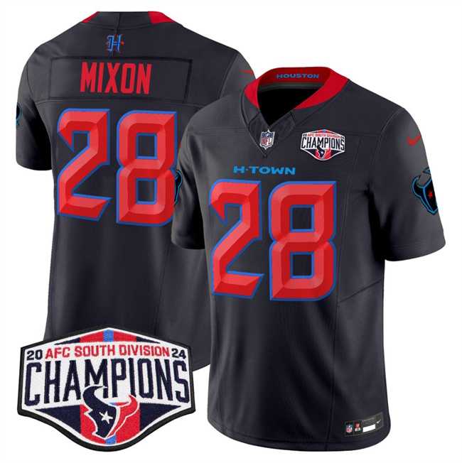 Mens Houston Texans #28 Joe Mixon Navy 2nd Alternate F.U.S.E. 2024 AFC South Division Champions Vapor Limited Stitched Jersey